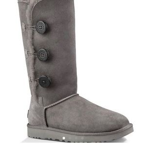 Worn grey UGG boots